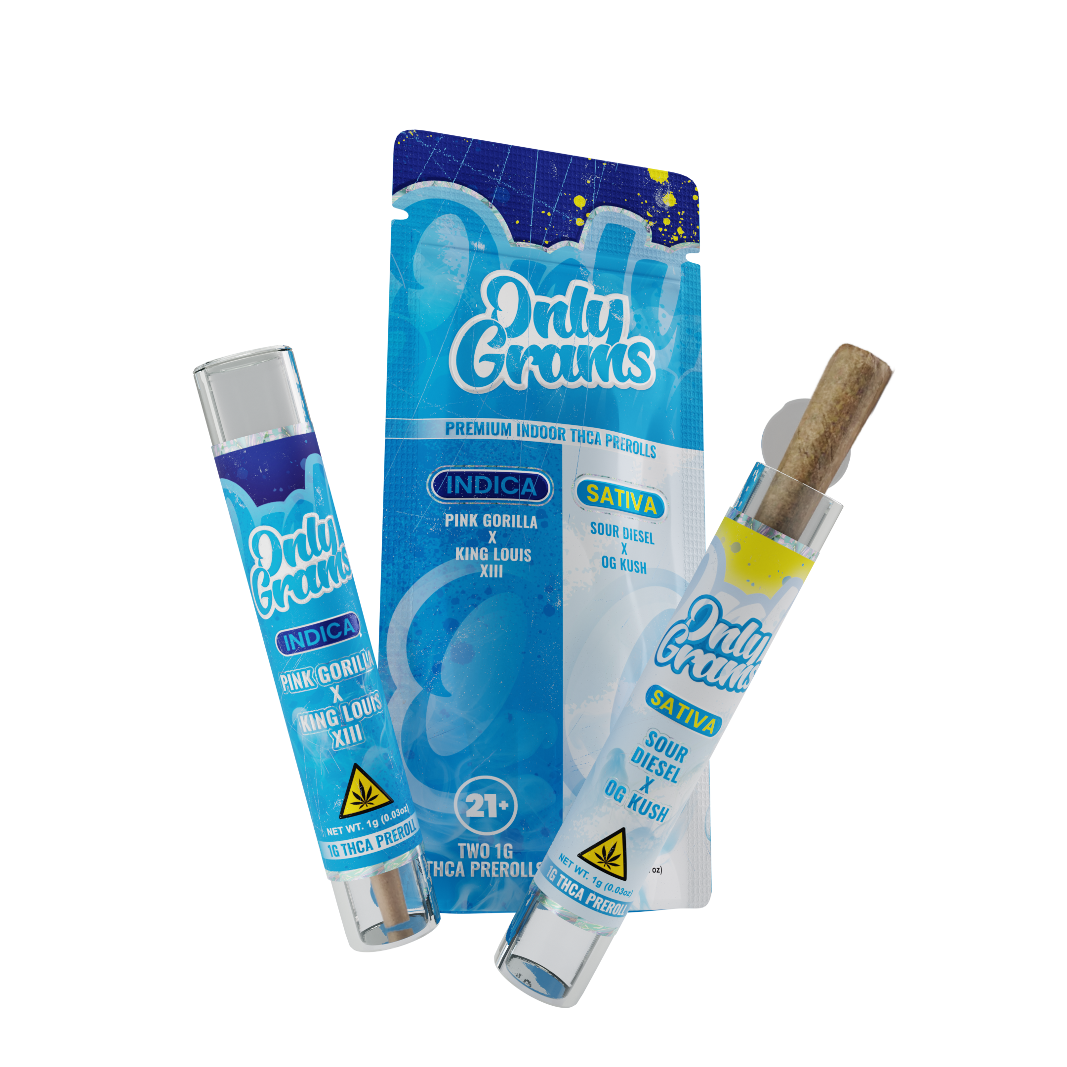 Pink Gorilla x King Louis XIII + Sour Diesel x OG Kush PreRoll 2-PACK THCA