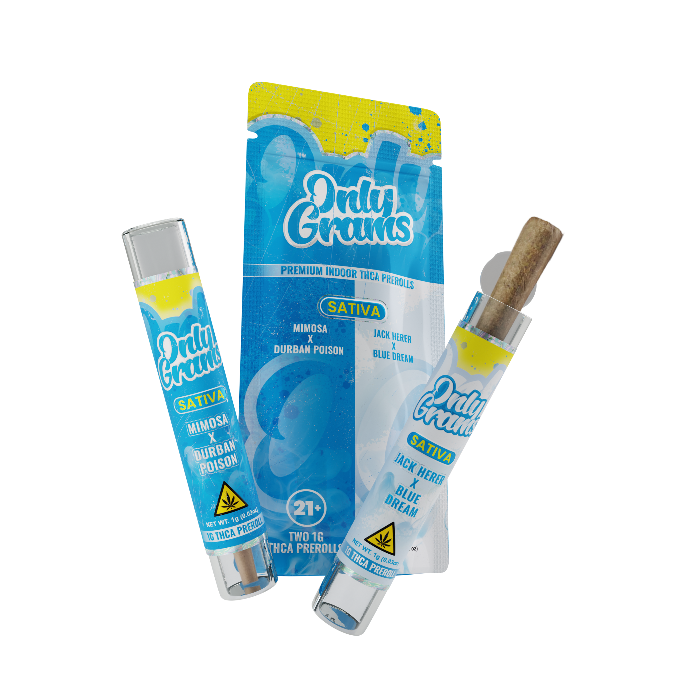 Mimosa x Durban Poison + Jack Herer x Blue Dream PreRoll 2-PACK THCA